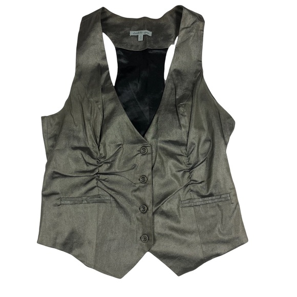 Charlotte Russe Olive Shimmer Vest size Medium - Picture 1 of 8